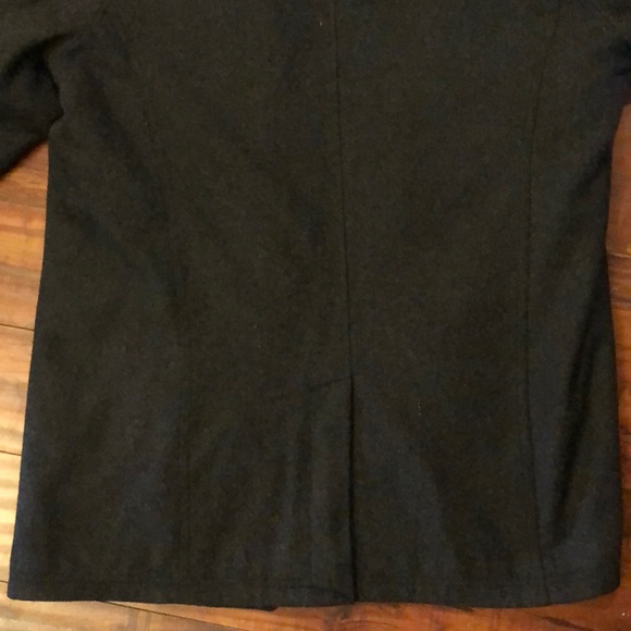Black Rivet Wool/Polyester Blend Coat - Picture 10 of 10